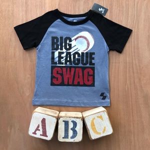 Toddler Boys Short Sleeve Raglan Tee Shirt 2t